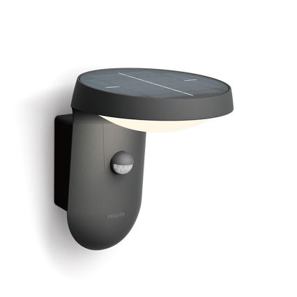 Philips - LED sieninis šviestuvas su jutikliu, įkraunamas saulės energija LED/1,2W/4V 1800 mAh 4000K IP44