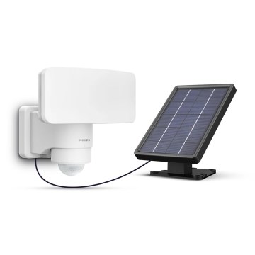 Philips - LED sieninis šviestuvas su jutikliu, įkraunamas saulės energija TYLUS LED/6W/3,7V 2600 mAh 5000K IP44