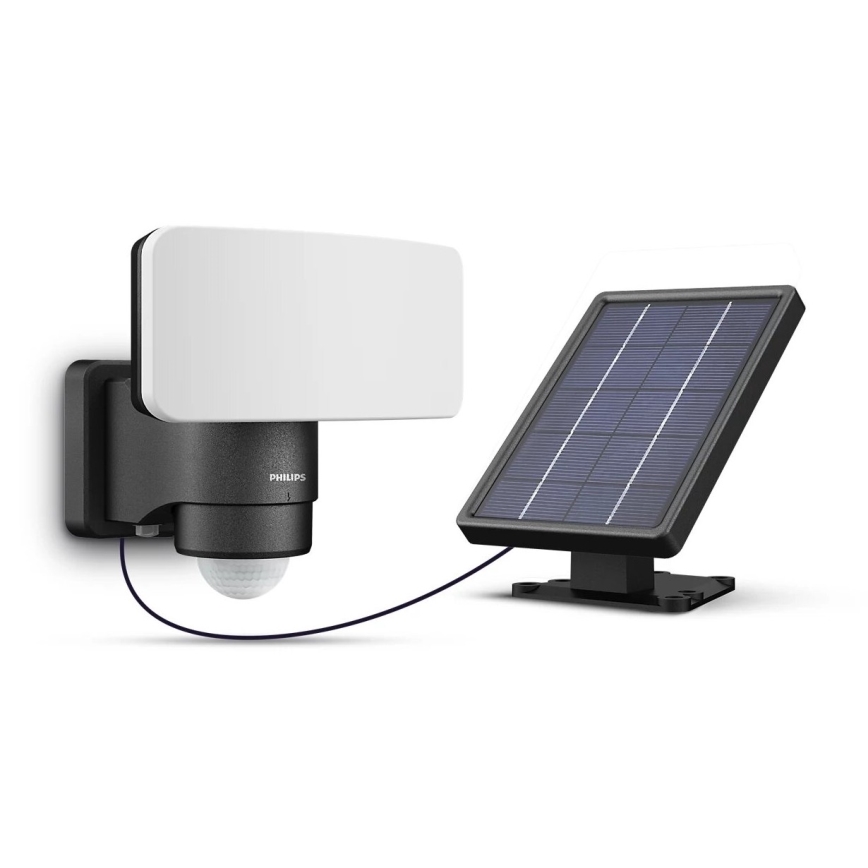 Philips - LED sieninis šviestuvas su jutikliu, įkraunamas saulės energija TYLUS LED/6W/3,7V 2600 mAh 5000K IP44