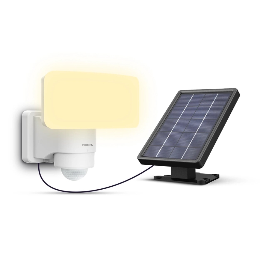 Philips - LED sieninis šviestuvas su jutikliu, įkraunamas saulės energija TYLUS LED/6W/3,7V 2600 mAh 3000K IP44