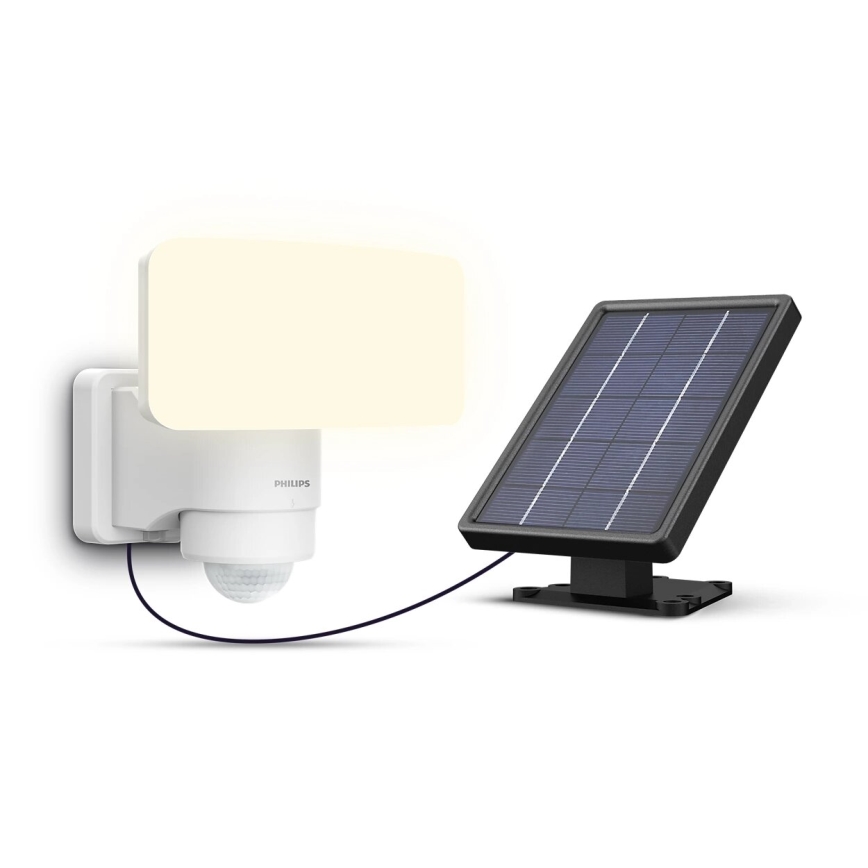 Philips - LED sieninis šviestuvas su jutikliu, įkraunamas saulės energija TYLUS LED/6W/3,7V 2600 mAh 5000K IP44