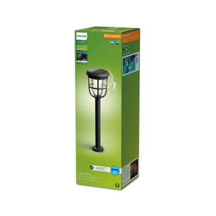 Philips - LED šviestuvas, įkraunamas saulės energija su jutikliu RADII LED/1,3W/3,7V 2000 mAh 3000K IP44