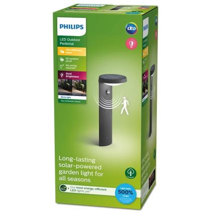 Philips - LED šviestuvas, įkraunamas saulės energija su jutikliu LED/1,2W/4V 1800 mAh 3000K IP44