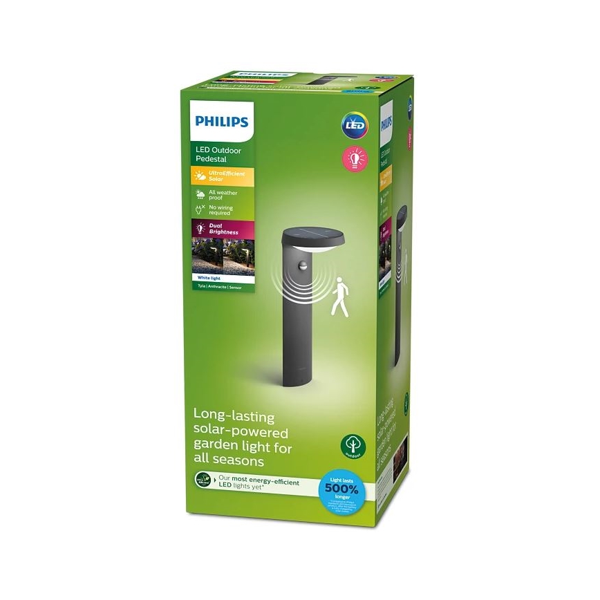Philips - LED šviestuvas, įkraunamas saulės energija su jutikliu LED/1,2W/4V 1800 mAh 3000K IP44