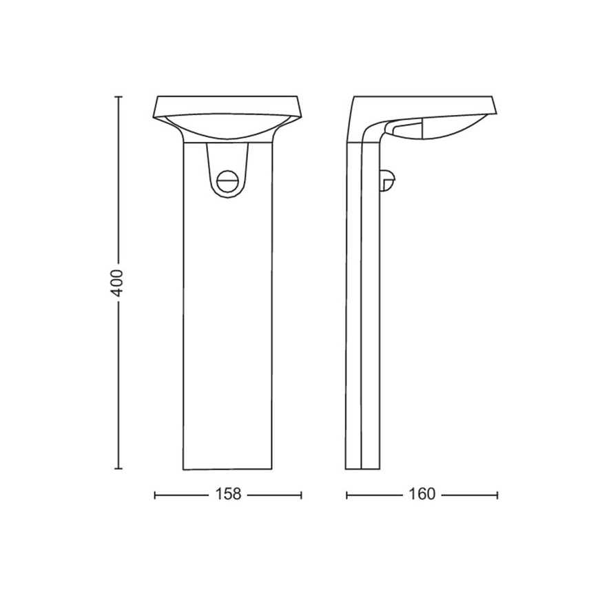 Philips - LED šviestuvas, įkraunamas saulės energija su jutikliu LED/1,2W/4V 1800 mAh 3000K IP44
