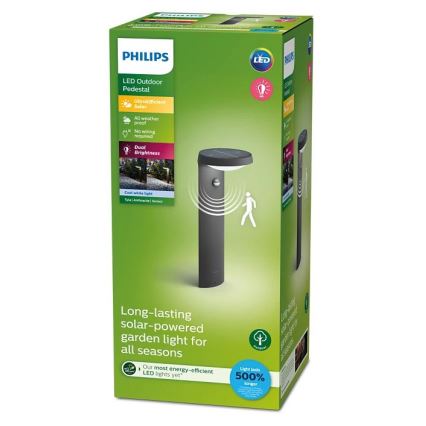 Philips - LED šviestuvas, įkraunamas saulės energija su jutikliu LED/1,2W/4V 1800 mAh 4000K IP44