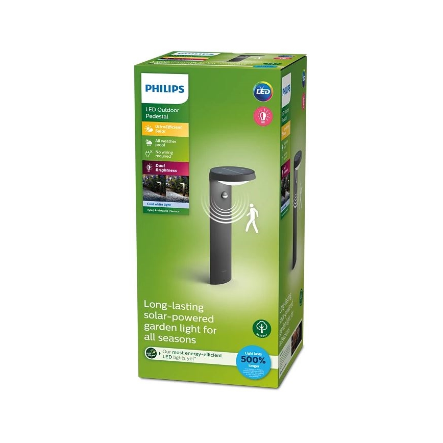 Philips - LED šviestuvas, įkraunamas saulės energija su jutikliu LED/1,2W/4V 1800 mAh 4000K IP44