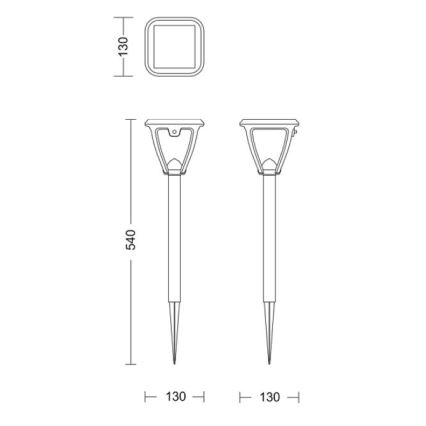 Philips - LED šviestuvas, įkraunamas saulės energija VAPORA LED/1,5W/3,7V IP44