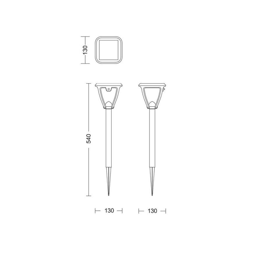 Philips - LED šviestuvas, įkraunamas saulės energija VAPORA LED/1,5W/3,7V IP44