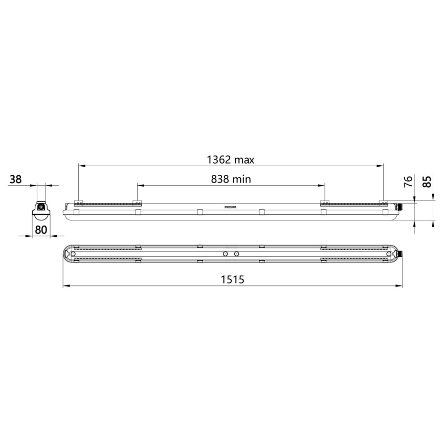 Philips - LED Techninis fluorescencinis šviestuvas CORELINE LED/37,5W/230V 150 cm IP66