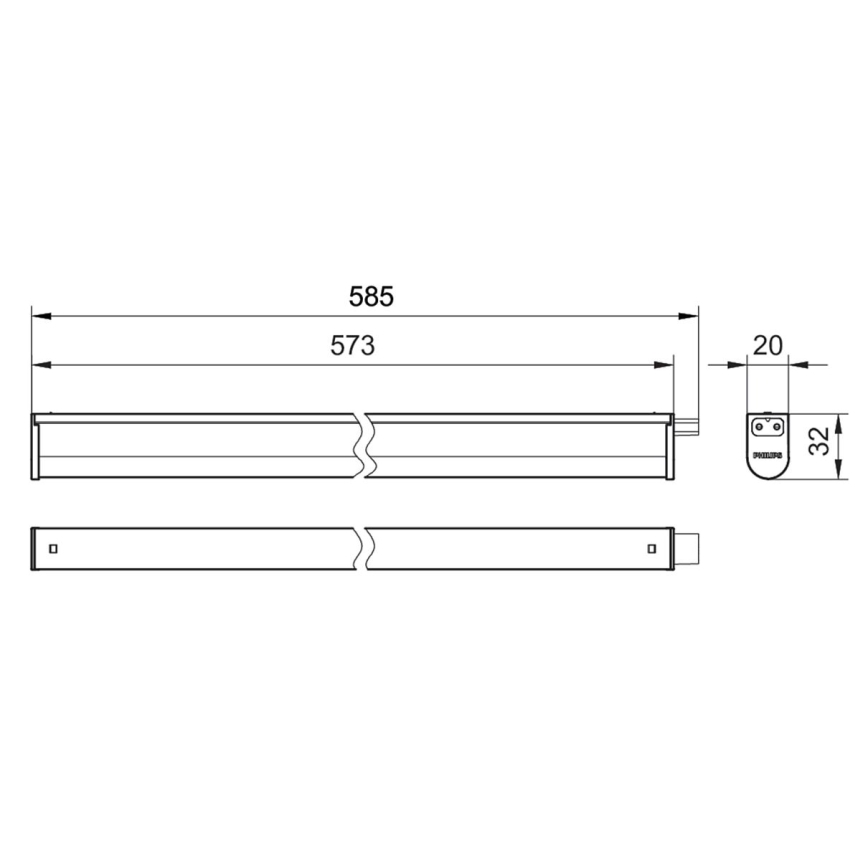 Philips - LED virtuvės šviestuvas, kabinamas po spintele PROJECTLINE LED/6,5W/230V 3000/4000/6500K