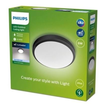 Philips - LED Vonios lubinis šviestuvas LED/6W/230V 4000K IP54 juodas