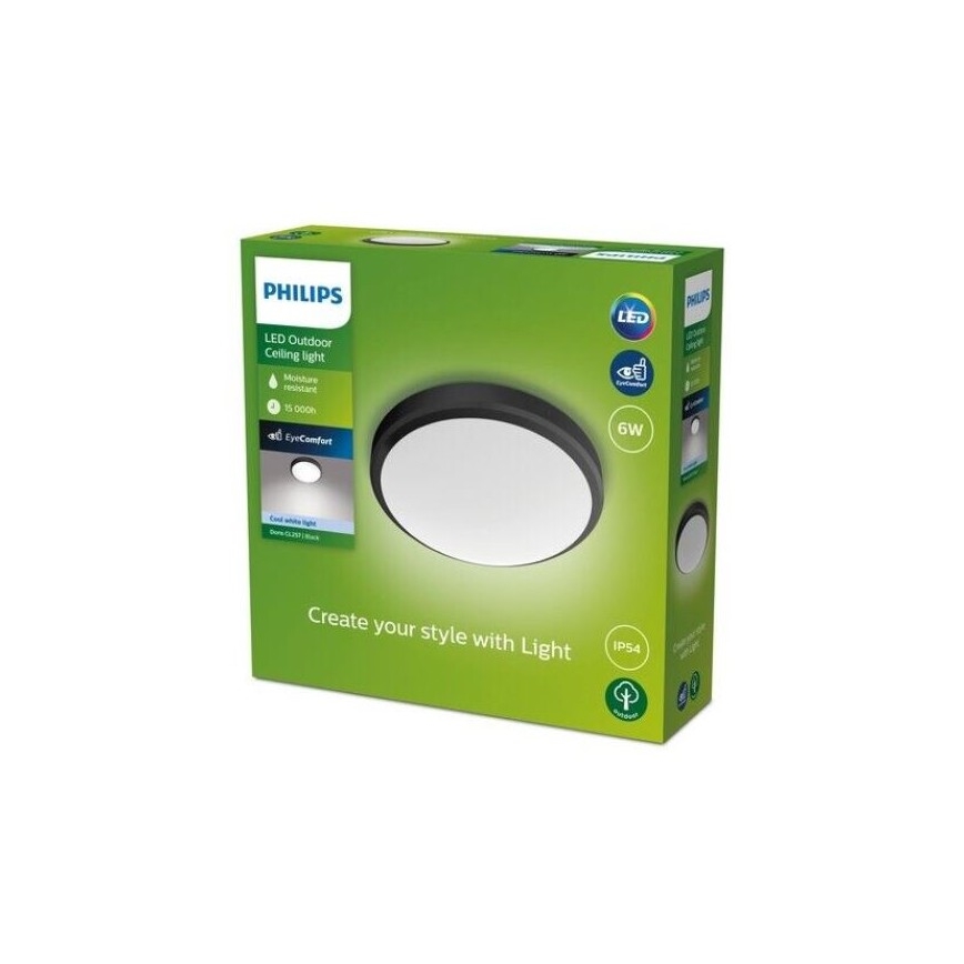 Philips - LED Vonios lubinis šviestuvas LED/6W/230V 4000K IP54 juodas