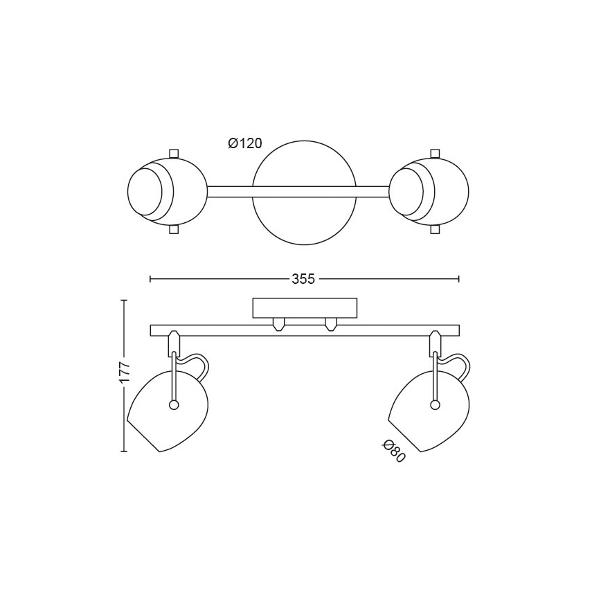 Philips Lirio 57032/31/P0 - LED akcentinis šviestuvas PLANET 2xLED/4,2W/230V