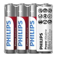 Philips LR03P4F/10 - 4 vnt šarminės baterijos  AAA POWER ALKALINE 1,5V 1150mAh