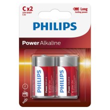 Philips LR14P2B/10 - 2 vnt šarminės baterijos  C POWER ALKALINE 1,5V