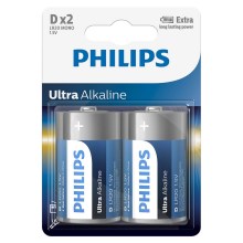 Philips LR20E2B/10 - 2 vnt šarminės baterijos  D ULTRA ALKALINE 1,5V 15000mAh