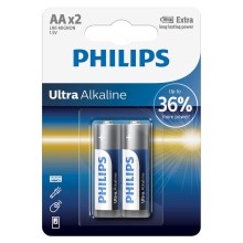 Philips LR6E2B/10 - 2 vnt šarminės baterijos  AA ULTRA ALKALINE 1,5V