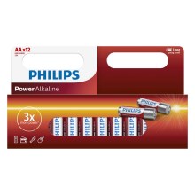 Philips LR6P12W/10 - 12 vnt šarminės baterijos  AA POWER ALKALINE 1,5V 2600mAh