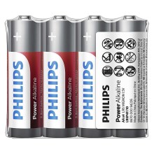 Philips LR6P4F/10 - 4 vnt šarminės baterijos  AA POWER ALKALINE 1,5V