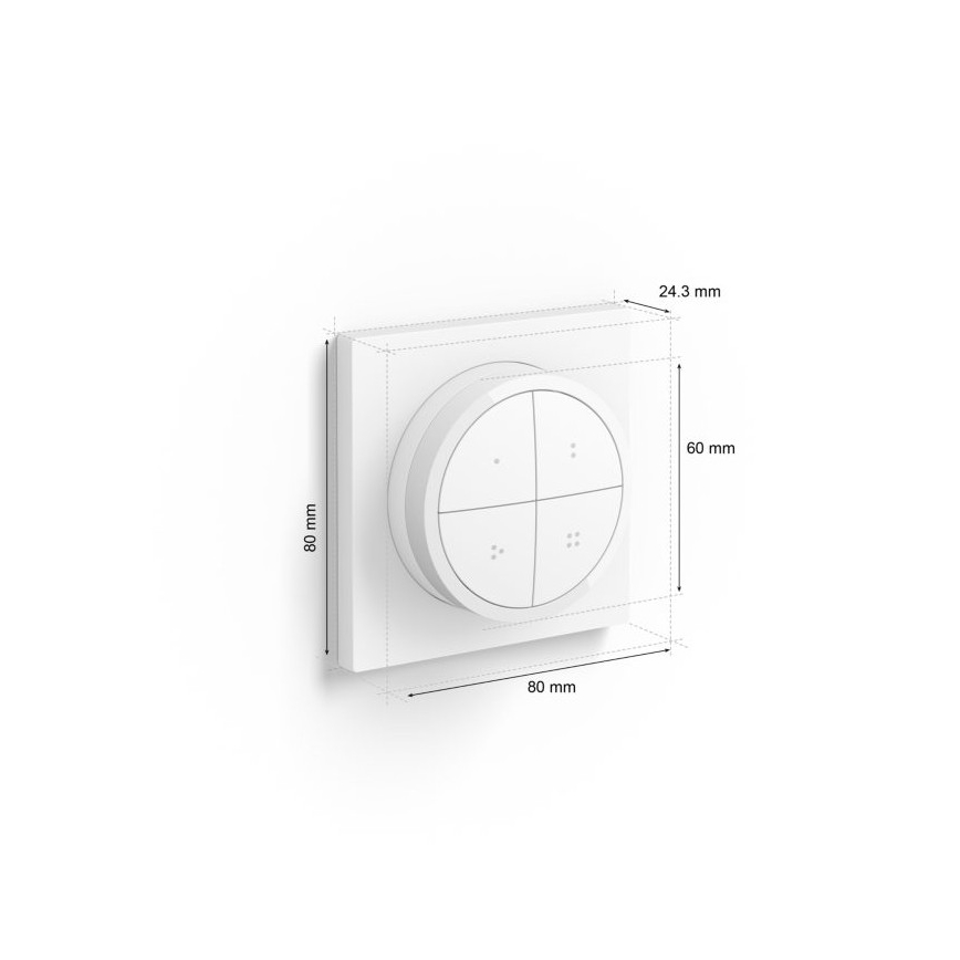 Philips – Nuotolinio valdymo pultas su jungikliu Hue TAP 1xCR2032 baltas