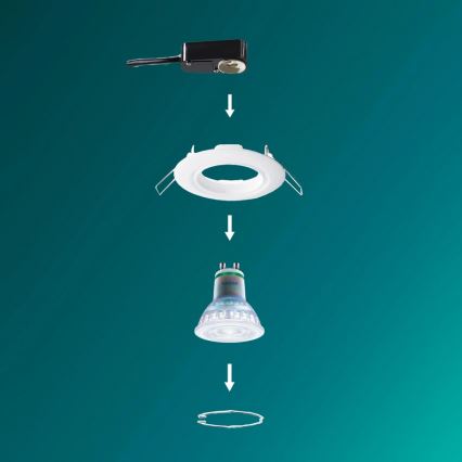 Philips – PERIDOT įleidžiamų šviestuvų komplektas, 3 vnt., 1xGU10/7W/230V, baltas