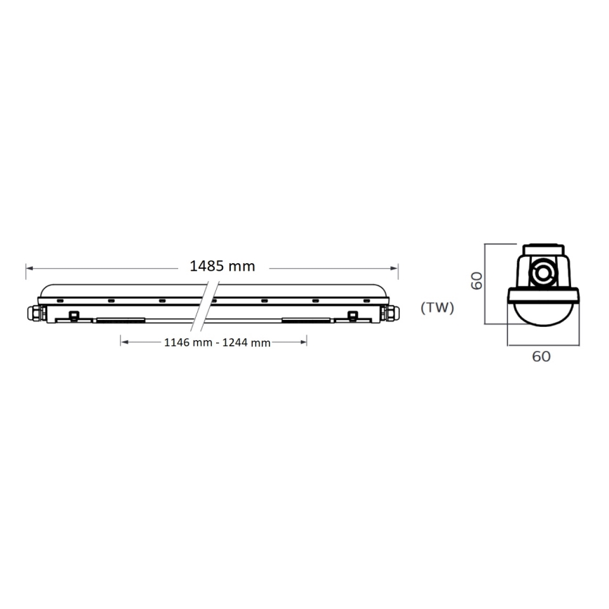 Philips Pila - techninis LED linijinis šviestuvas LED/60W/230V 150 cm IP65