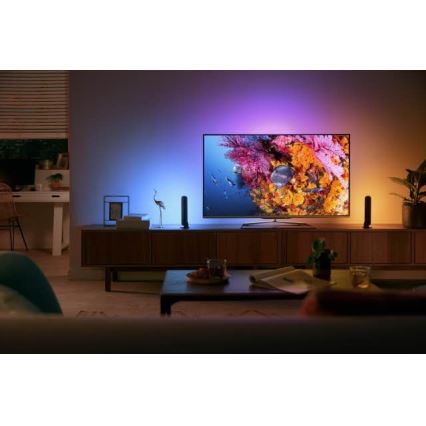 Philips - Prailgintuvo rinkinys LED RGB Pritemdomas stalinis šviestuvas Hue PLAY LED/6W/230V juoda