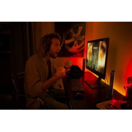 Philips - Prailgintuvo rinkinys LED RGB Pritemdomas stalinis šviestuvas Hue PLAY LED/6W/230V juoda