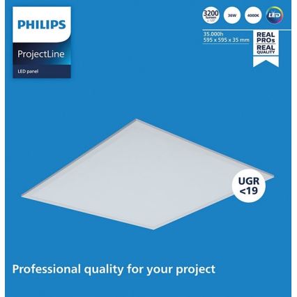 Philips - LED lubų panelė PROJECTLINE LED/36W/230V 59,5x59,5 cm