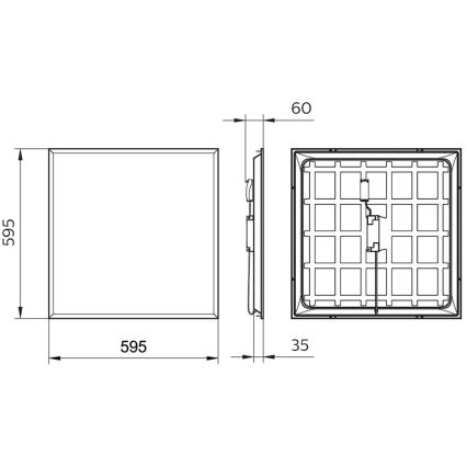 Philips - LED lubų panelė PROJECTLINE LED/36W/230V 59,5x59,5 cm