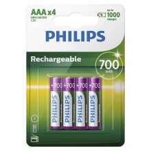 Philips R03B4A70/10 - 4 vnt įkraunamos baterijos AAA MULTILIFE NiMH/1,2V/700 mAh