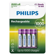 Philips R03B4RTU10/10 - 4 vnt įkraunamos baterijos AAA MULTILIFE NiMH/1,2V/1000 mAh