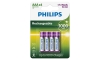 Philips R03B4RTU10/10 - 4 vnt įkraunamos baterijos AAA MULTILIFE NiMH/1,2V/1000 mAh