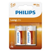 Philips R14L2B/10 - 2 vnt cinko chlorido baterijos  C LONGLIFE 1,5V