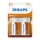 Philips R20L2B/10 - 2 vnt cinko chlorido baterijos  D LONGLIFE 1,5V 5000mAh