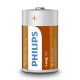 Philips R20L2F/10 - 2 vnt cinko chlorido baterijos  D LONGLIFE 1,5V