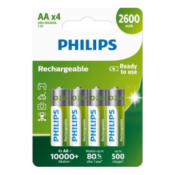 Philips R6B4B260/10 - 4 vnt. Įkraunama baterija AA NiMH/1,2V/2600 mAh