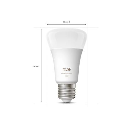 Philips - LED RGBW reguliuojama juosta Hue FLUX 3m LED/12W/230V + 2x išmaniosios lemputės WHITE AND COLOR AMBIANCE E27/8,1W/230V 1000-20000K