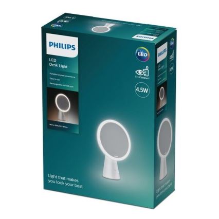 Philips – Reguliuojamas kosmetinis veidrodis su LED apšvietimu MIRROR LED/4,5W/5V