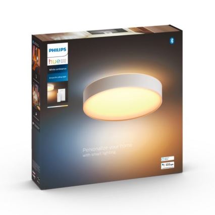Philips - dimeriuojamas lubinis šviestuvas Hue LED/19,2W/230V 2200-6500K skersmuo 381 mm baltas + su nuotoliniu valdymo pultu