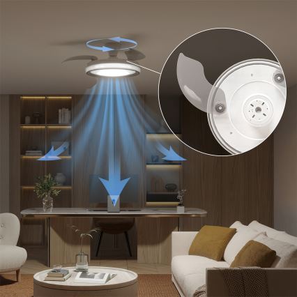 Philips - dimeriuojamas LED lubinis šviestuvas su ventiliatoriumi BLISS LED/35W/230V baltas + nuotolinis valdymas