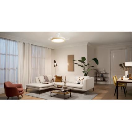 Philips - reguliuojamas LED lubinis šviestuvas su ventiliatoriumi BLISS LED/35W/230V rudas + nuotolinis valdymas