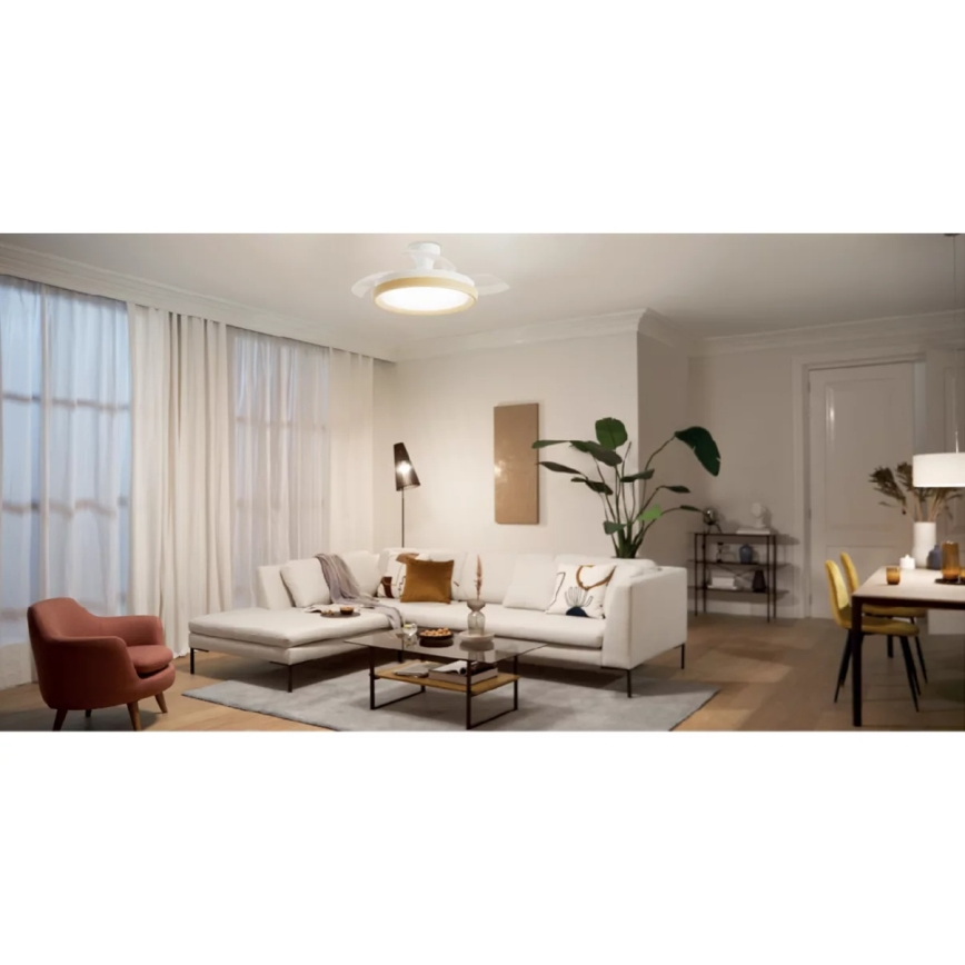 Philips - reguliuojamas LED lubinis šviestuvas su ventiliatoriumi BLISS LED/35W/230V rudas + nuotolinis valdymas