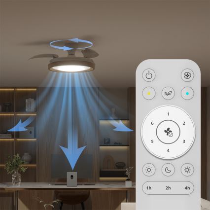 Philips - reguliuojamas LED lubinis šviestuvas su ventiliatoriumi BLISS LED/35W/230V rudas + nuotolinis valdymas