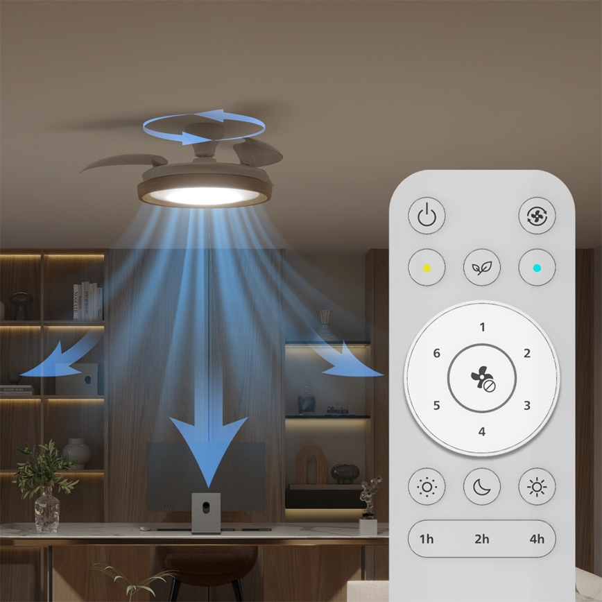 Philips - reguliuojamas LED lubinis šviestuvas su ventiliatoriumi BLISS LED/35W/230V rudas + nuotolinis valdymas
