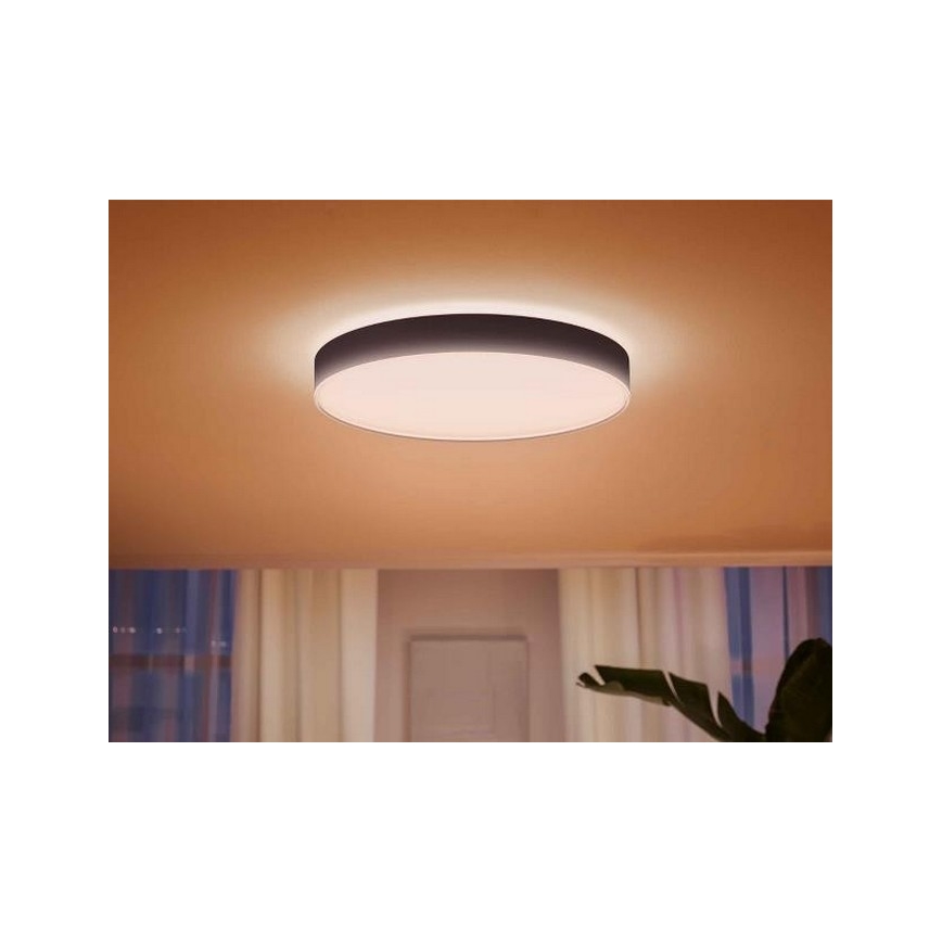 Philips - Dimeriuojamas lubinis šviestuvas Hue LED/48W/230V 2200-6500K skersmuo 551 mm juodas + nuotolinis pultelis