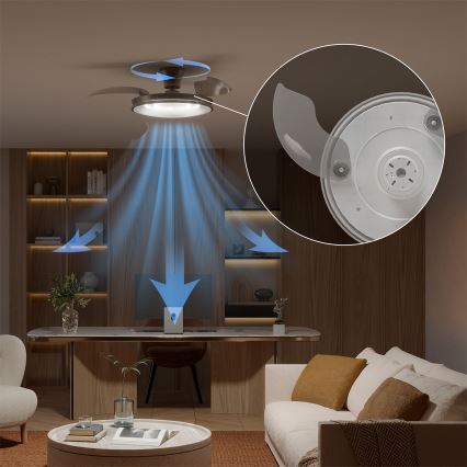 Philips - LED dimeriuojamas lubų šviestuvas su ventiliatoriumi ATLAS LED/35W/230V matinis chromas + nuotolinis valdymas