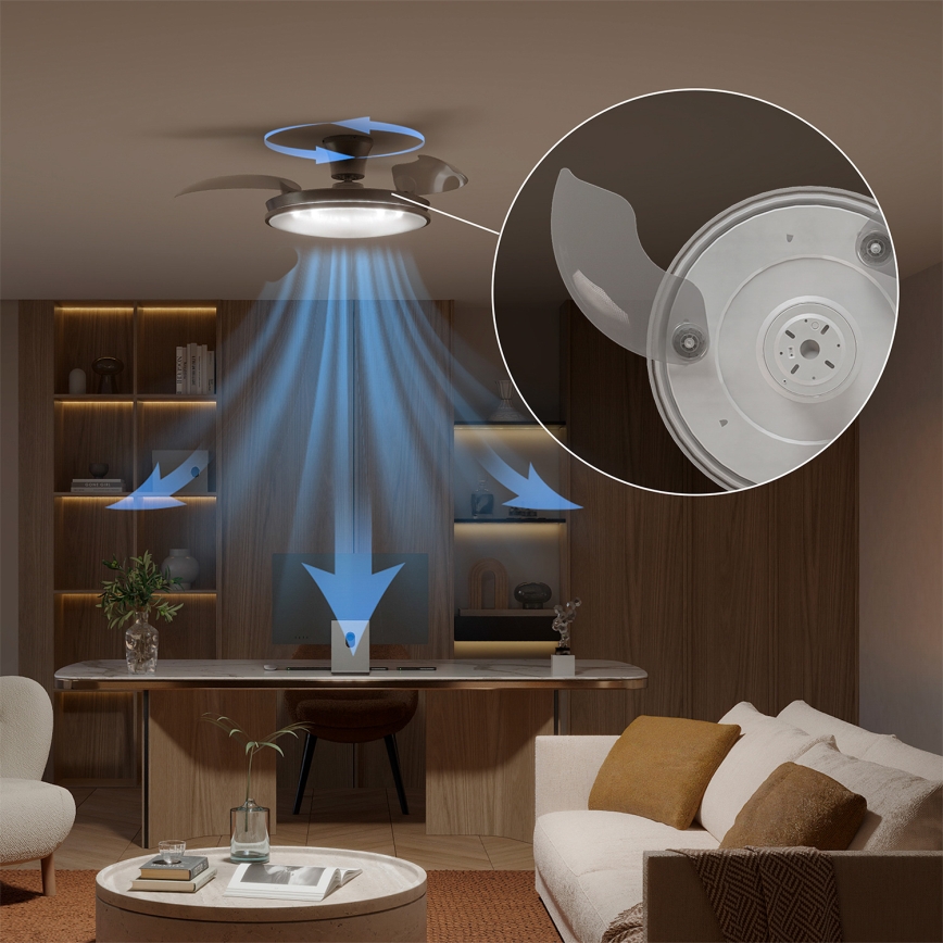Philips - LED dimeriuojamas lubų šviestuvas su ventiliatoriumi ATLAS LED/35W/230V matinis chromas + nuotolinis valdymas