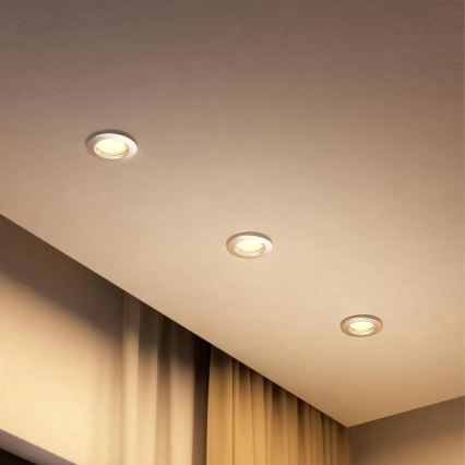 Philips - LED RGBW dimeriuojamas įleidžiamas lubų šviestuvas PERIDOT 1xGU10/6,5W/230V 2700-6500K sidabrinis